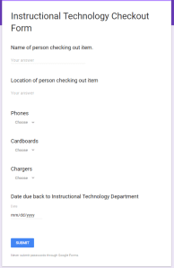 Google Expeditions Checkout Form